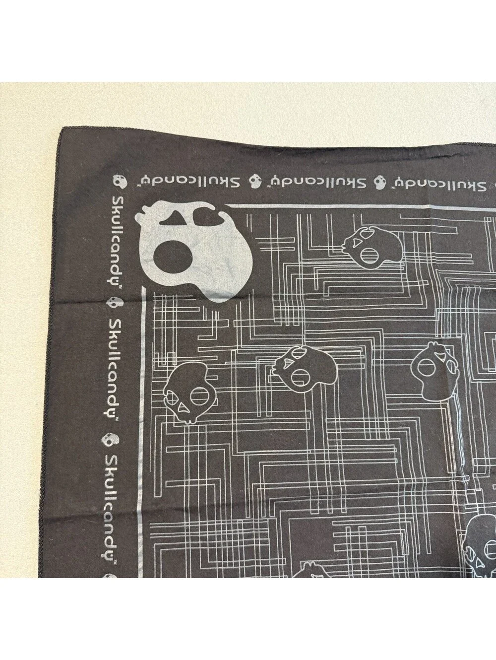 Skullcandy Bandana Scarf Head Tie Y2K Black